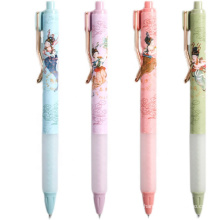 Chinese Style Cute Gel Pen Classical Character Flying Pattern Metal Clip Colors Gel Pens Set